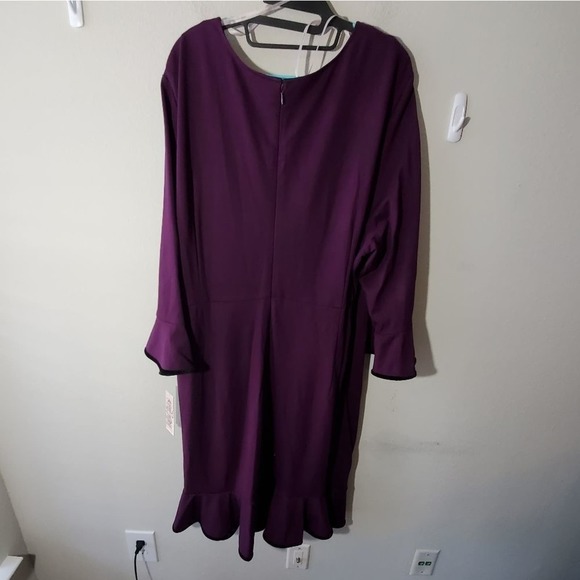 NANETTE Lepore velvet trimmed ruffle bell sleeve dress plus size 22W, 18W‎ - Picture 3 of 8